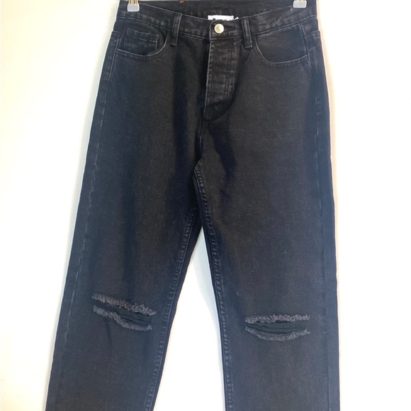 (A53) NEW Princess Polly ATTICA KNEE RIP DENIM JEANS BLACK, Size 6, NWOT - Picture 10 of 14